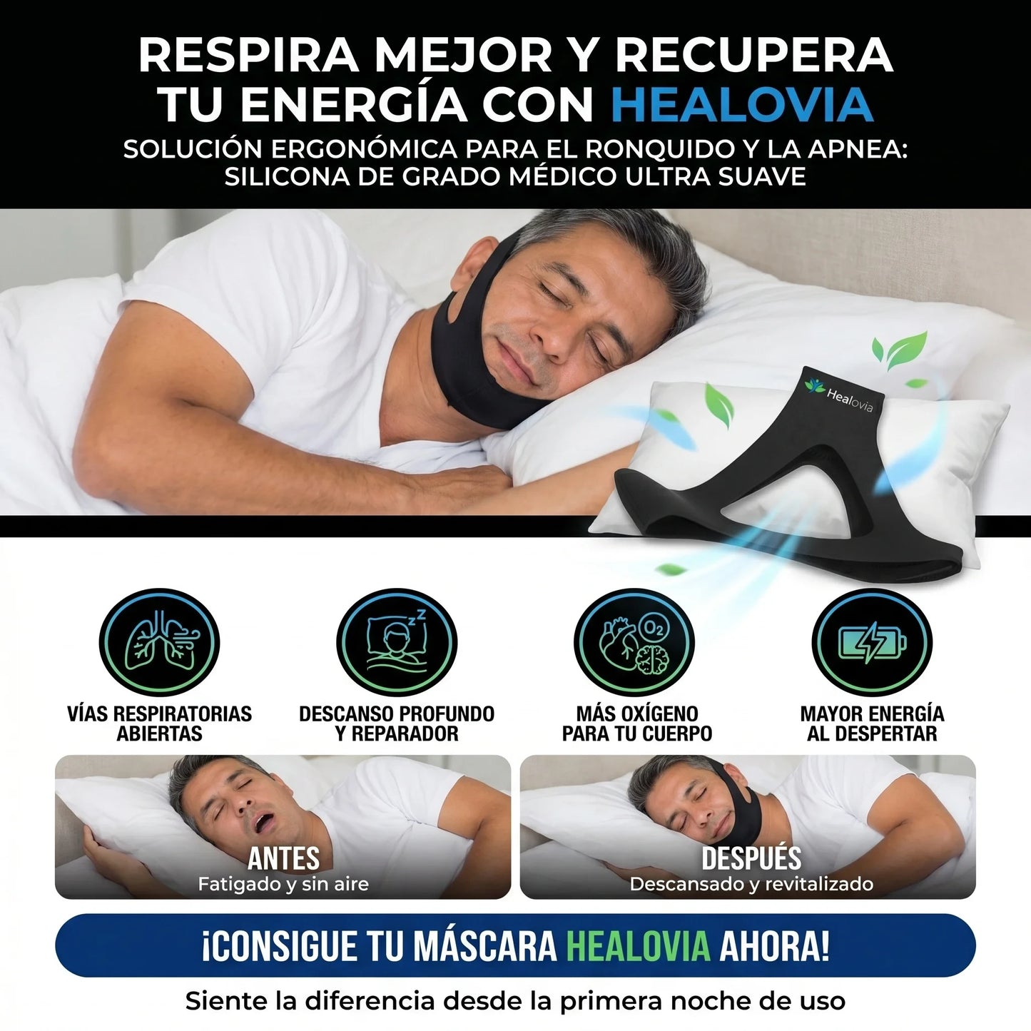 Mascarilla para la apnea del sueño Oferta Especial 2x1