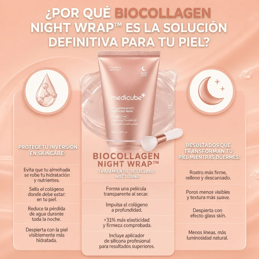 Collagen Night Wrapping Mask Medicube + Cepillo de silicona