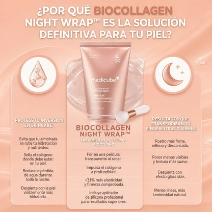Collagen Night Wrapping Mask Medicube + Cepillo de silicona